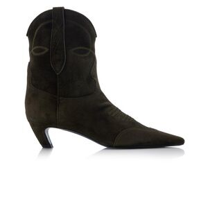 Khaite Dallas Western Boots Dark Olive